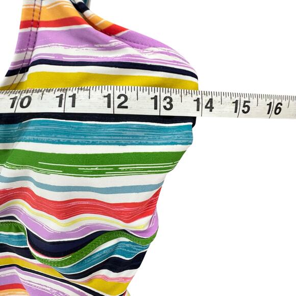 Anne Cole Swimsuit Womens 8 Rainbow Stripe One Piece Adjustable Flattering UPF50 - Picture 7 of 16